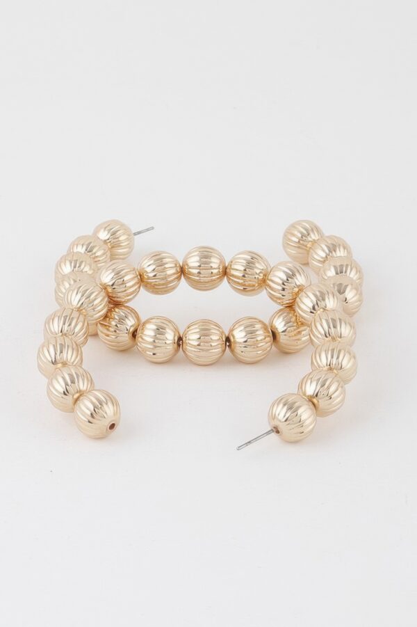 Beaded Ornament Hoop Earrings – Textured Statement Hoops
