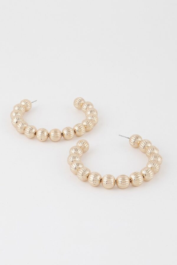 Beaded Ornament Hoop Earrings – Textured Statement Hoops