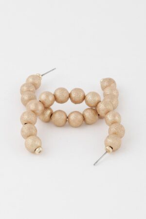 Multi Beaded Hoop Earrings – Medium Textured Hoops