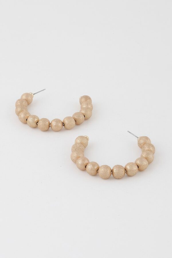 Multi Beaded Hoop Earrings – Medium Textured Hoops