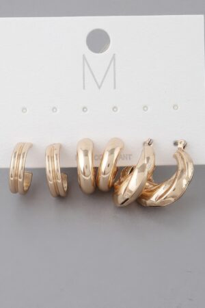 Multi Bulky Hoop Earring Set – Thick 0.8 inch Hoops
