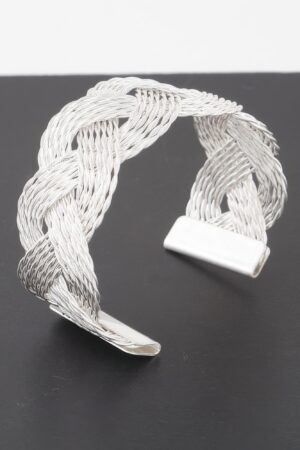 Twisted Braid Open Cuff Bracelet – Textured Accent