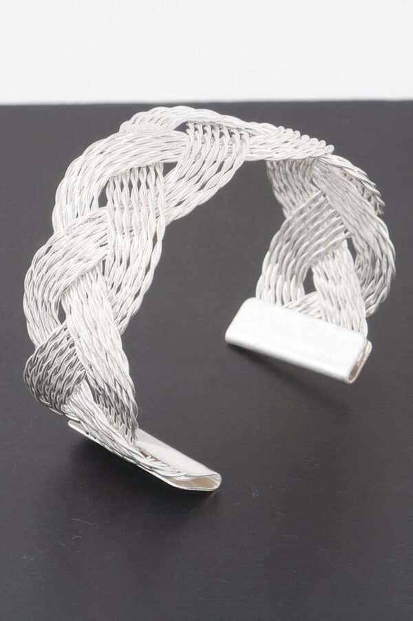Twisted Braid Open Cuff Bracelet – Textured Accent