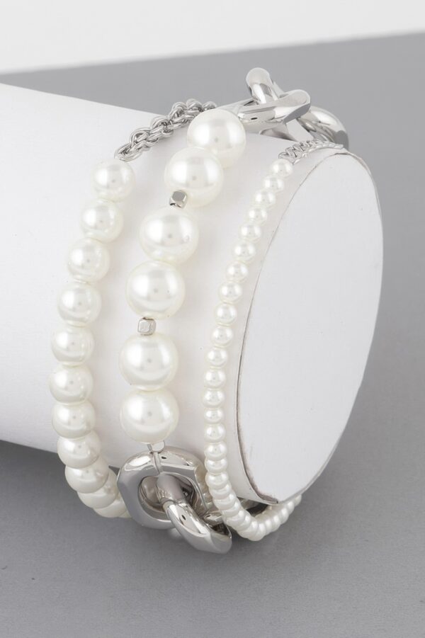 Multi Pearl Chain Bracelet – Layered Chain Detail
