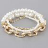 Multi Pearl Chain Bracelet – Layered Chain Detail