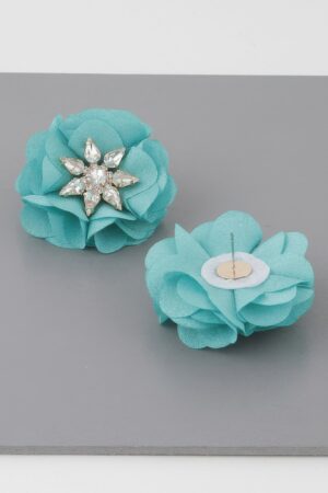 Jeweled Flower Stud Earrings – Statement Floral Cluster