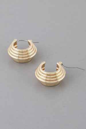 Multi-Tube Layered Hoop Earrings – 0.8in Sculpted Hoops