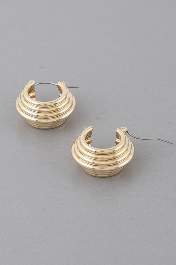 Multi-Tube Layered Hoop Earrings – 0.8in Sculpted Hoops