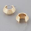 Multi-Tube Layered Hoop Earrings – 0.8in Sculpted Hoops