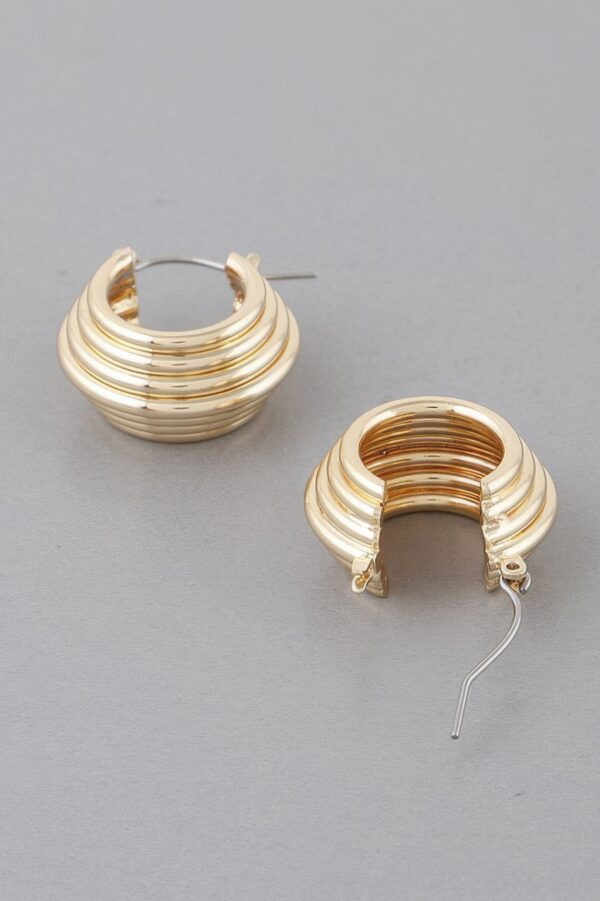 Multi-Tube Layered Hoop Earrings – 0.8in Sculpted Hoops
