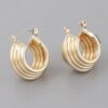 Multi-Tube Layered Hoop Earrings – 0.8in Sculpted Hoops