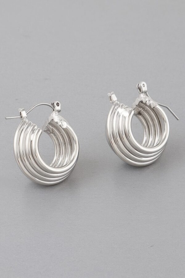 Multi-Tube Layered Hoop Earrings – 0.8in Sculpted Hoops