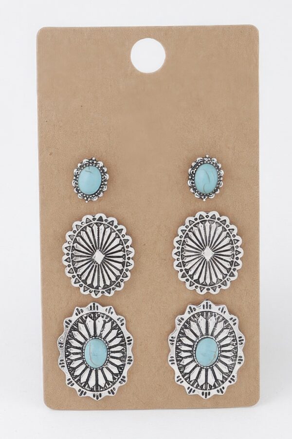 Multi Antique Stone Earring Set – Vintage-Inspired