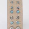 Antique Sunburst Stud Earrings Set – Textured Sun Design