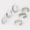 Compact Antique-Detail Hoop Earring Set