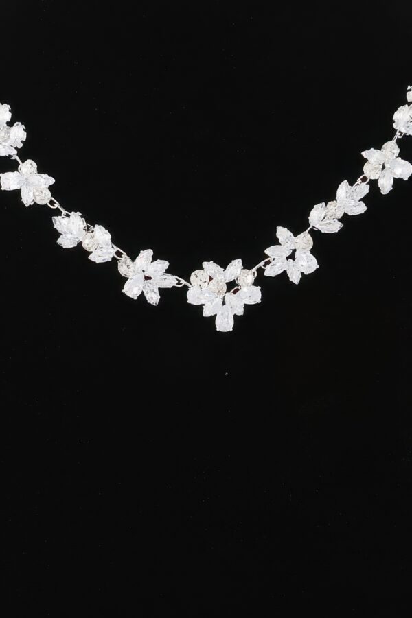 Crystal Flower Charm Necklace – Short Pendant