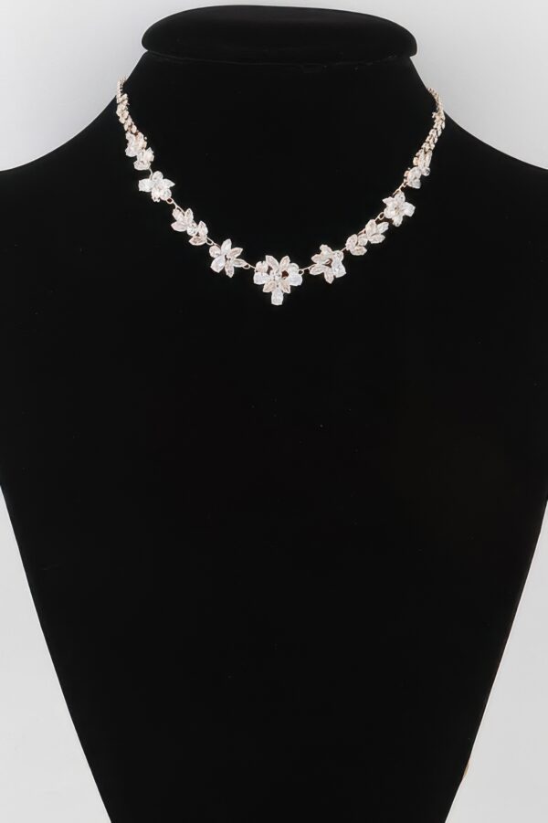 Crystal Flower Charm Necklace – Short Pendant