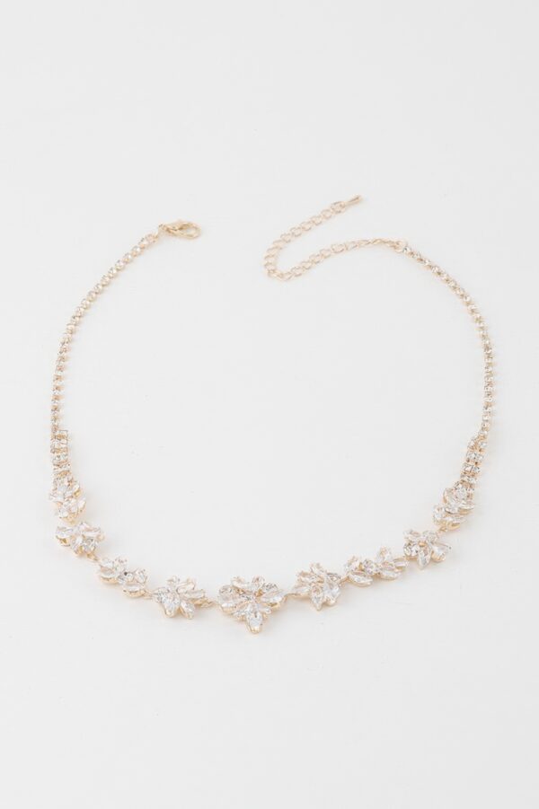 Crystal Flower Charm Necklace – Short Pendant
