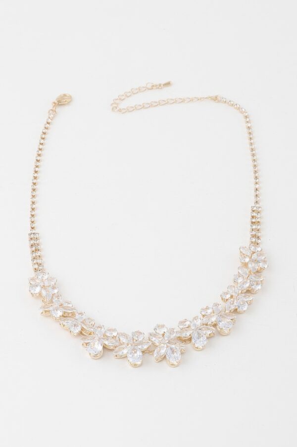 Layered Double Crystal Flower Necklace