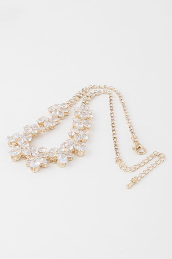 Layered Double Crystal Flower Necklace
