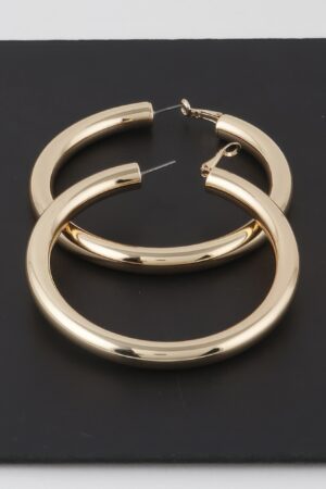 Oversized Tube Hoop Earrings – Smooth Tubular Silhouette