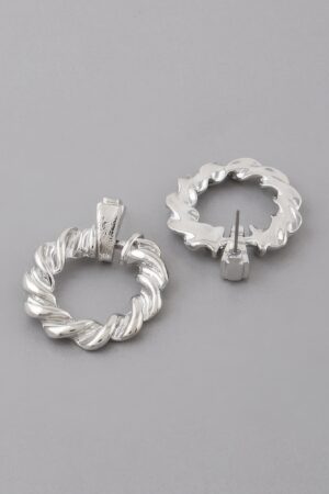 Twisted Rope Disk Earrings – Textured Rope Frame