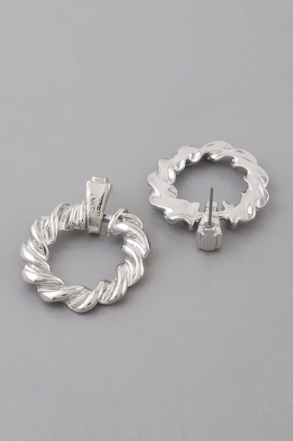 Twisted Rope Disk Earrings – Textured Rope Frame