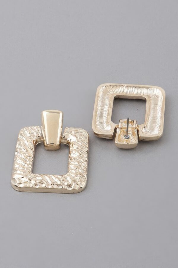 Hammered Frame Cut Earrings – Open Frame Detail