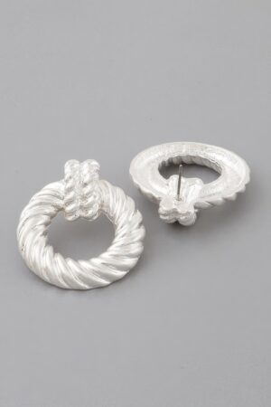 Twisted Disk Drop Earrings – Sculptural Polished Discs