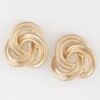 Triple-Lined Knot Stud Earrings – Layered Texture