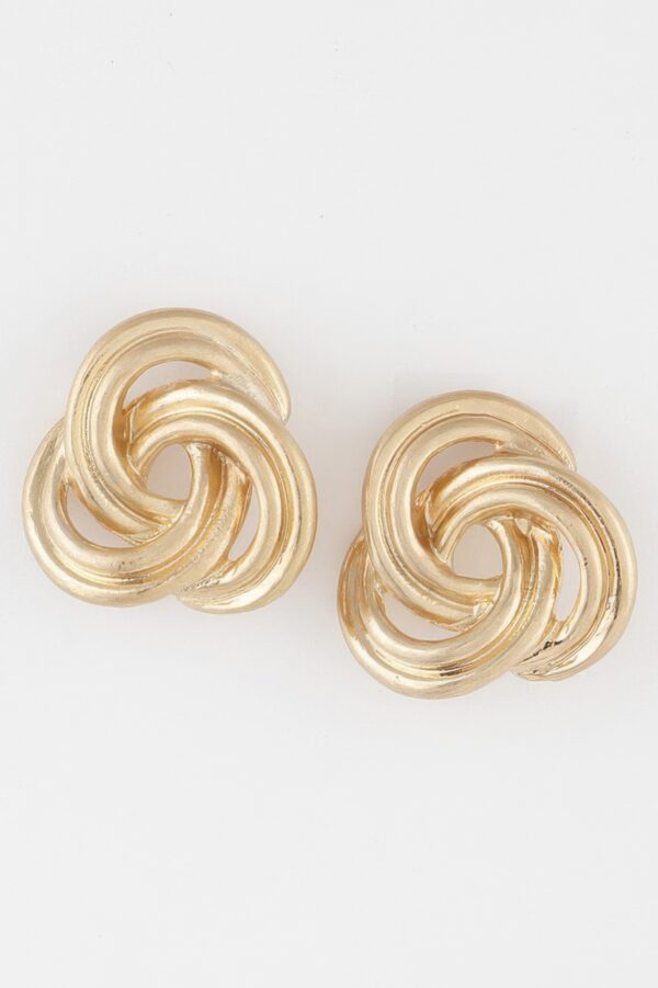 Triple-Lined Knot Stud Earrings – Layered Texture