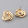 Triple-Lined Knot Stud Earrings – Layered Texture
