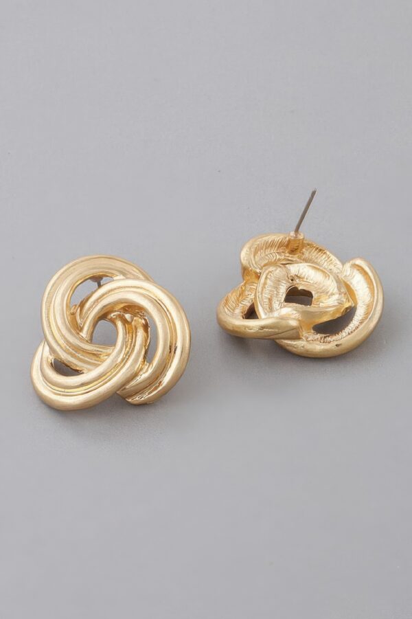 Triple-Lined Knot Stud Earrings – Layered Texture