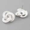 Triple-Lined Knot Stud Earrings – Layered Texture
