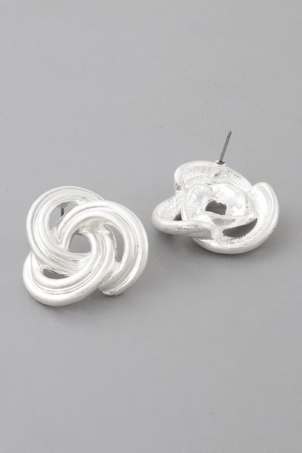 Triple-Lined Knot Stud Earrings – Layered Texture