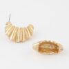 Crinkle-Textured Crescent Stud Earrings