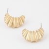 Crinkle-Textured Crescent Stud Earrings