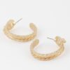 Braided Snake Hoop Earrings – Textured 1.4″ Hoops