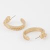 Braided Snake Hoop Earrings – Textured 1.4″ Hoops