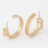 Braided Snake Hoop Earrings – Textured 1.4″ Hoops