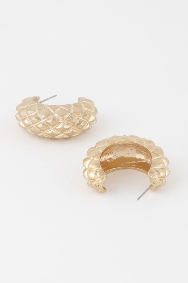 Quilted Hoop Earrings – Textured 2.2 in Statement Hoops
