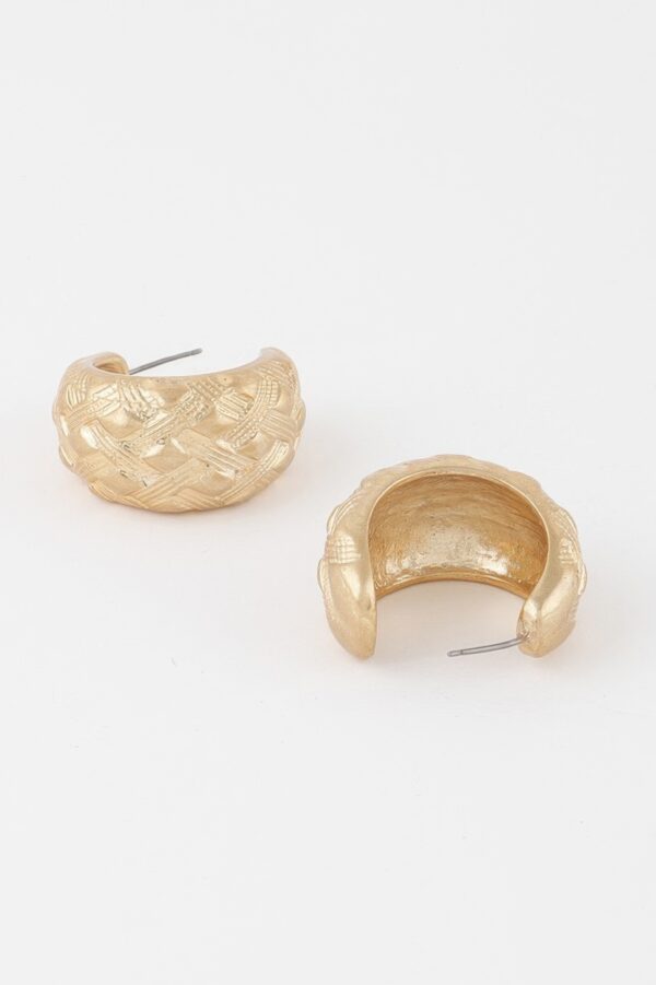 Basket-Weave Mini Hoop Earrings – 1 inch
