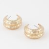Double Hammered Hoop Earrings – Textured Double Hoops