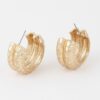 Double Hammered Hoop Earrings – Textured Double Hoops