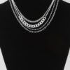 Multi Curb Mariner Chain Necklace – 16-inch Layered Links