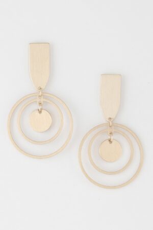 Triple Round Drop Earrings – Layered Circle Silhouette