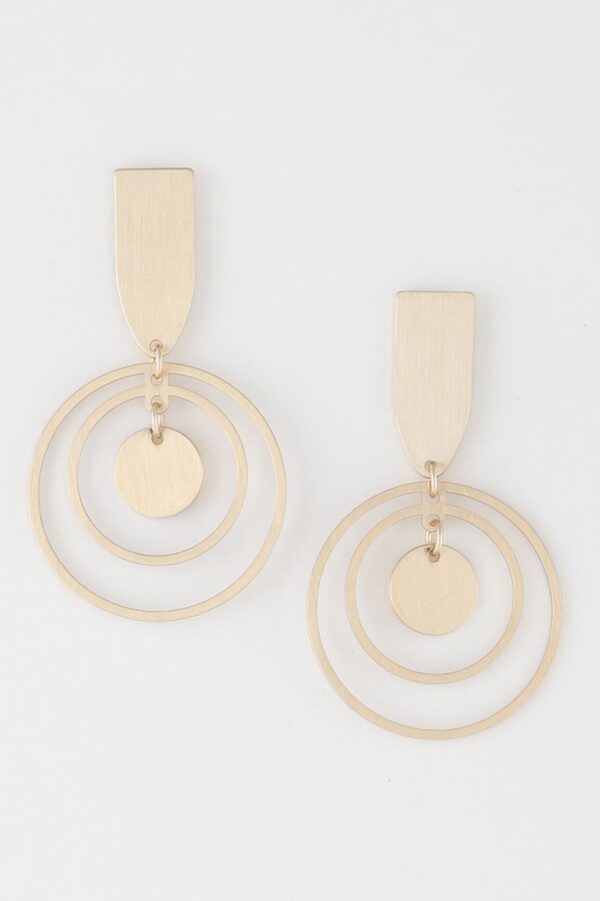 Triple Round Drop Earrings – Layered Circle Silhouette