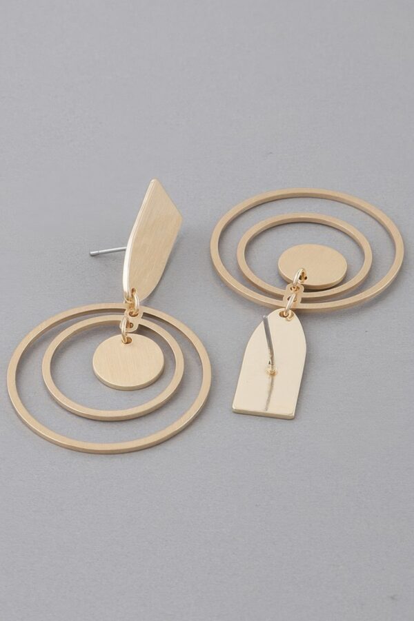 Triple Round Drop Earrings – Layered Circle Silhouette