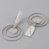 Triple Round Drop Earrings – Layered Circle Silhouette