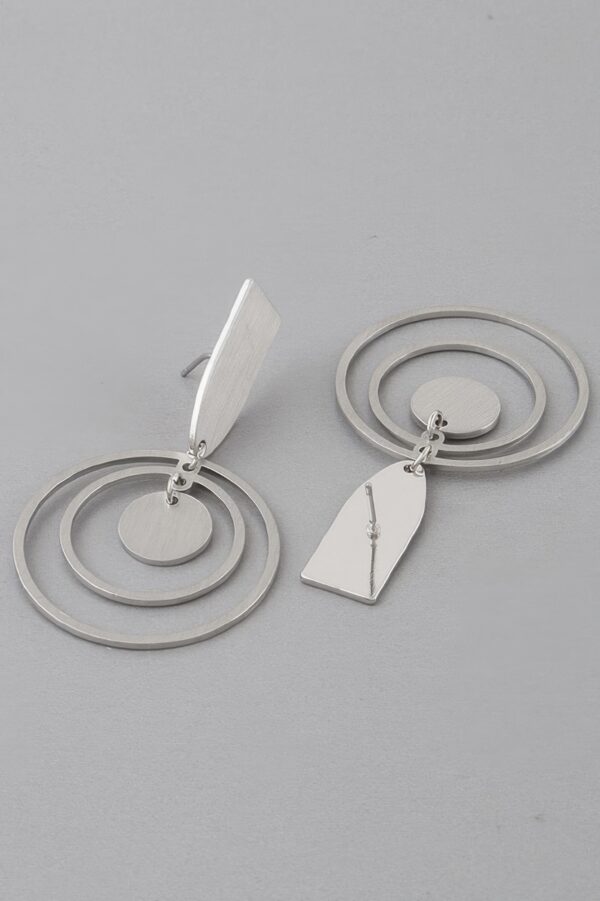 Triple Round Drop Earrings – Layered Circle Silhouette